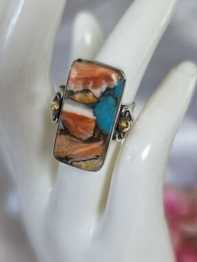 Sterling Silver YS Spiny Oyster Ring Size 7 India